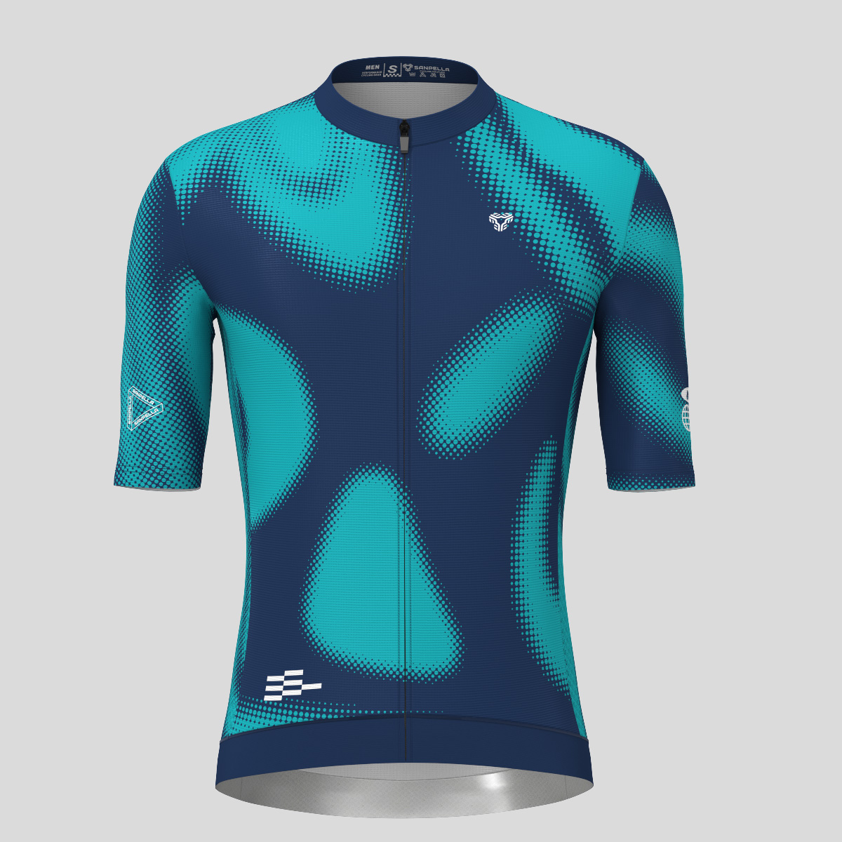 Men's Motivate Gradient dots Cycling jersey - Navy/Blue Green