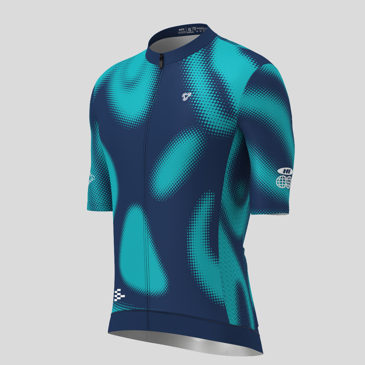 Men's Motivate Gradient dots Cycling jersey - Navy/Blue Green