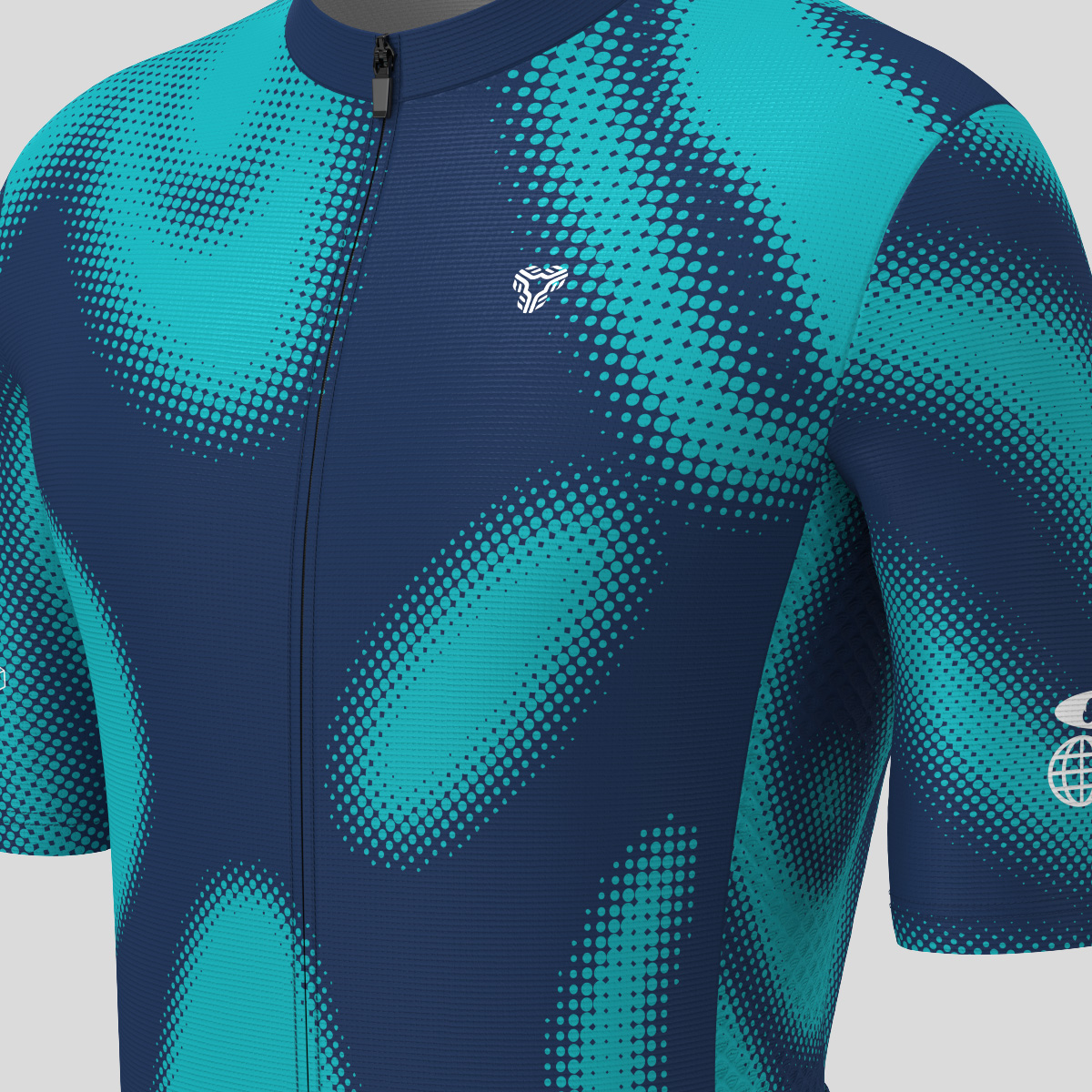 Men's Motivate Gradient dots Cycling jersey - Navy/Blue Green