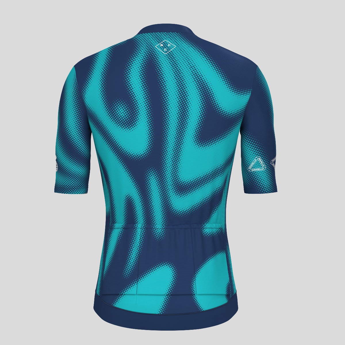 Men's Motivate Gradient dots Cycling jersey - Navy/Blue Green