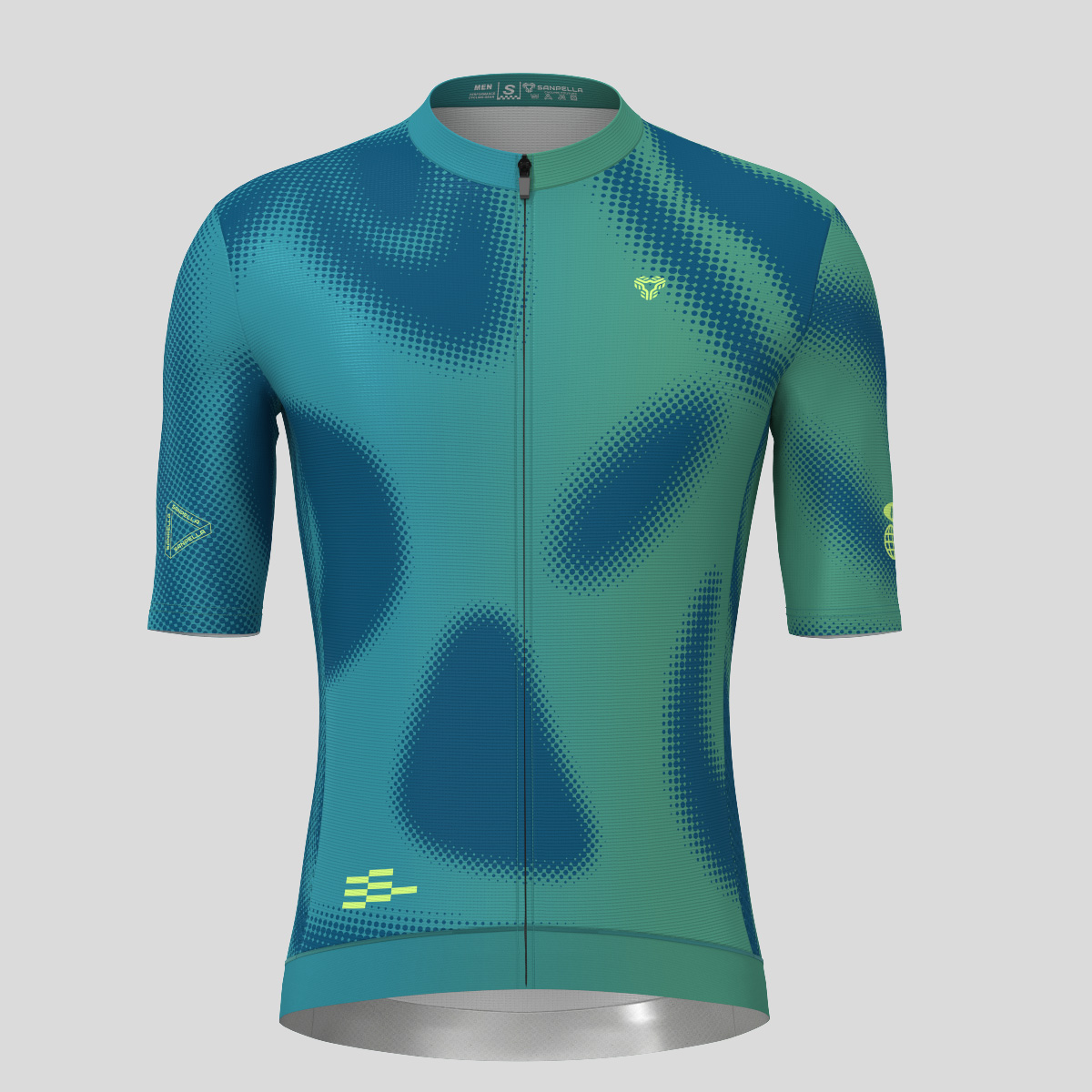 Men's Motivate Gradient dots Cycling jersey - Navy/Green