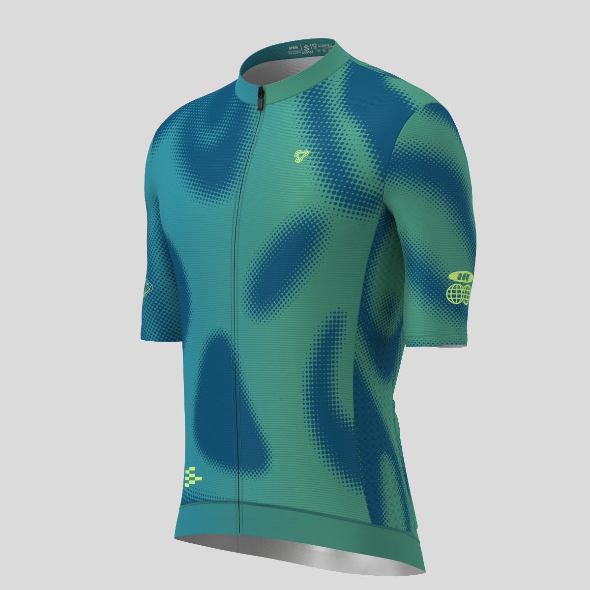 Men's Motivate Gradient dots Cycling jersey - Navy/Green