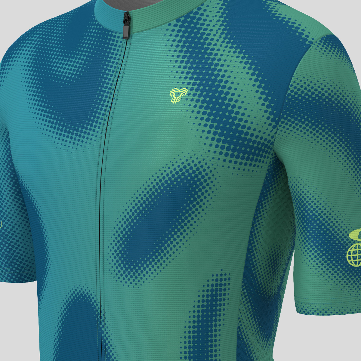 Men's Motivate Gradient dots Cycling jersey - Navy/Green