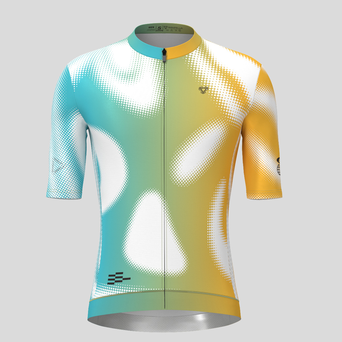 Men's Motivate Gradient dots Cycling jersey - Ocean/Orange