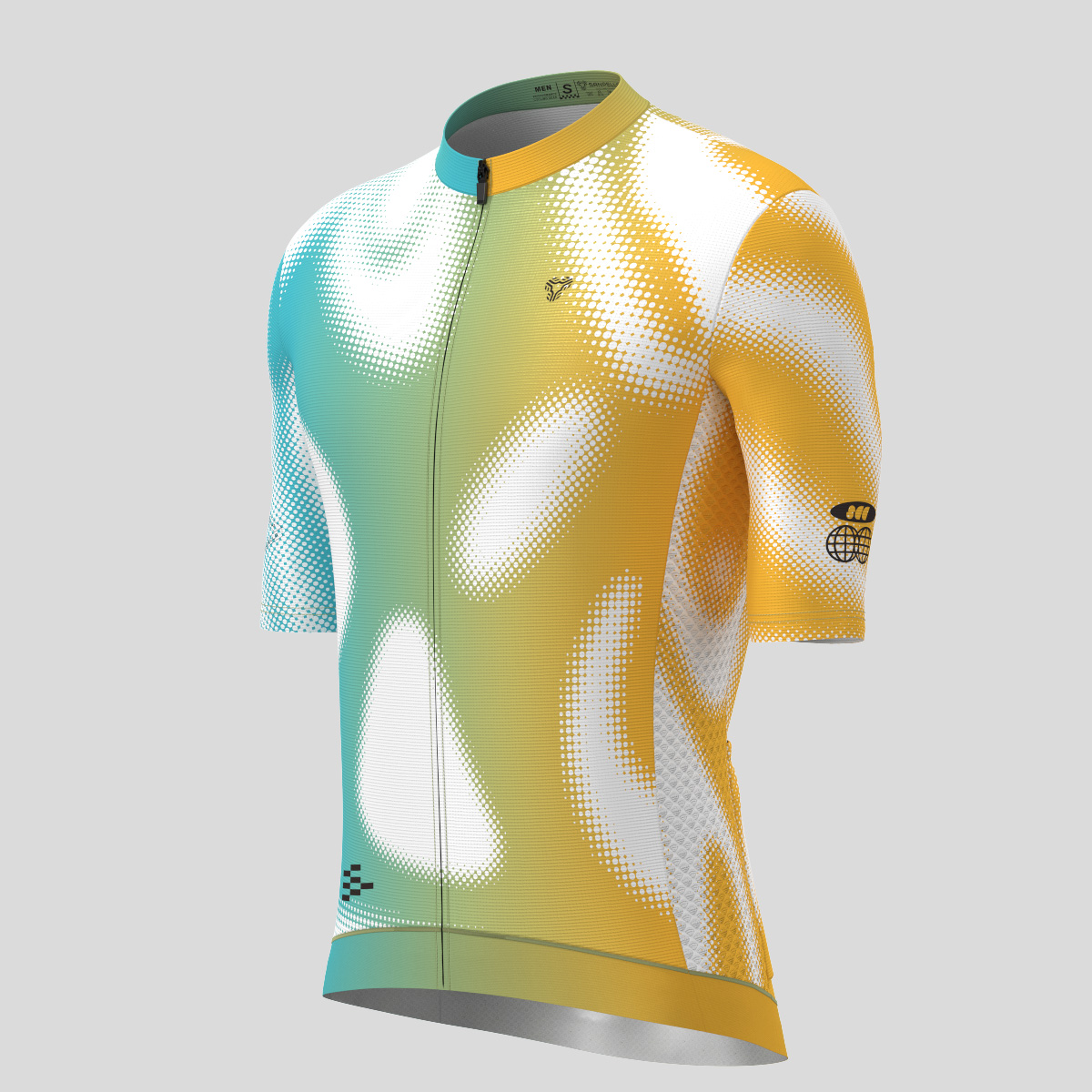 Men's Motivate Gradient dots Cycling jersey - Ocean/Orange