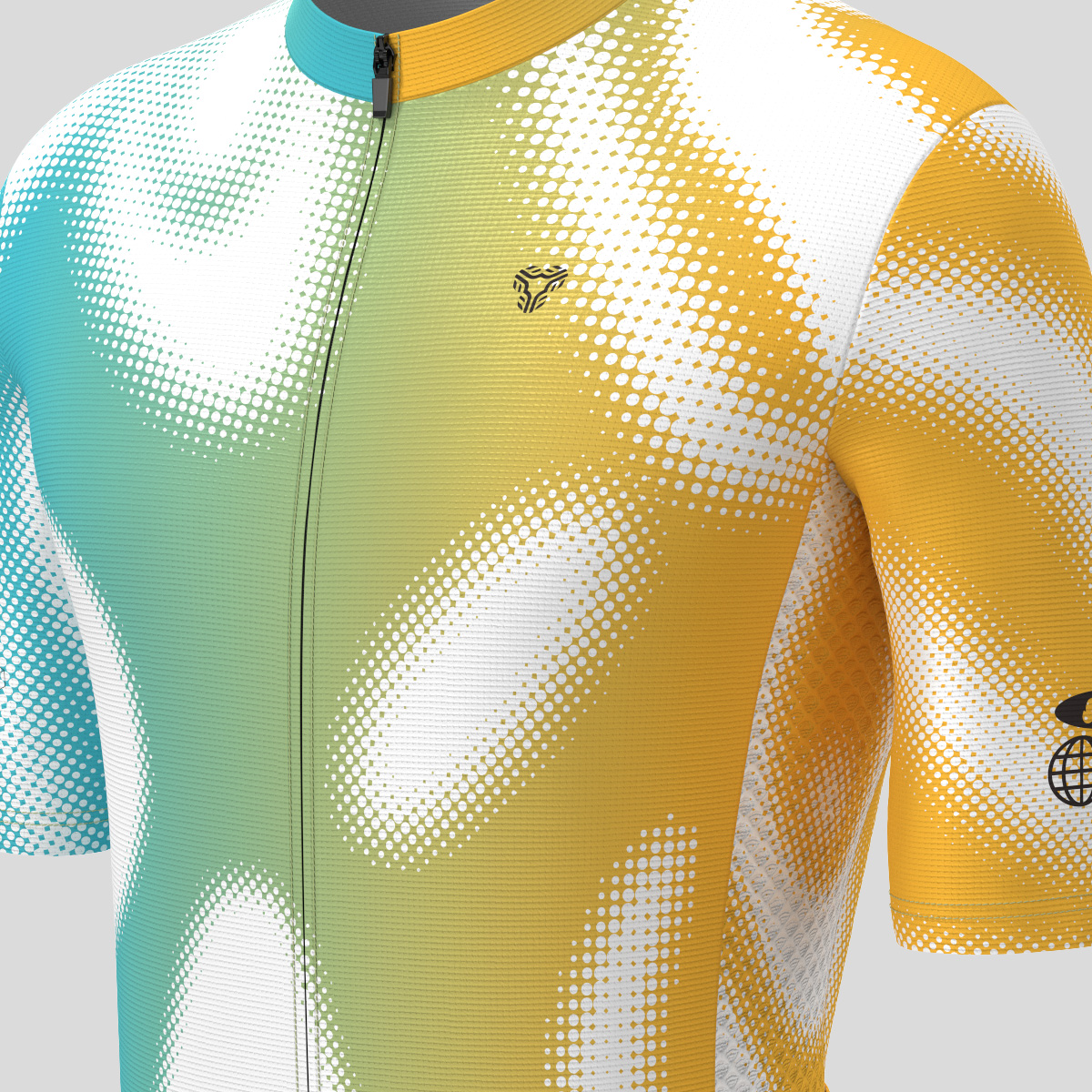 Men's Motivate Gradient dots Cycling jersey - Ocean/Orange