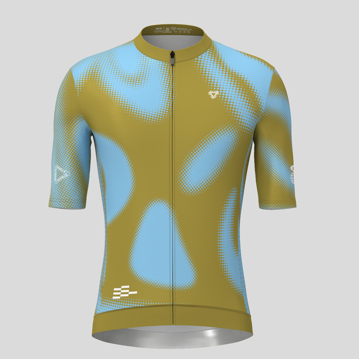 Men's Motivate Gradient dots Cycling jersey - Olive/Blue