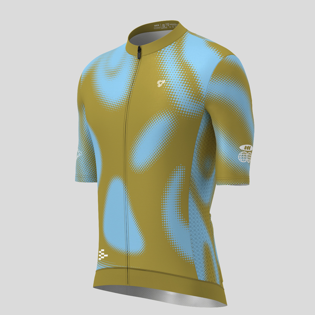 Men's Motivate Gradient dots Cycling jersey - Olive/Blue