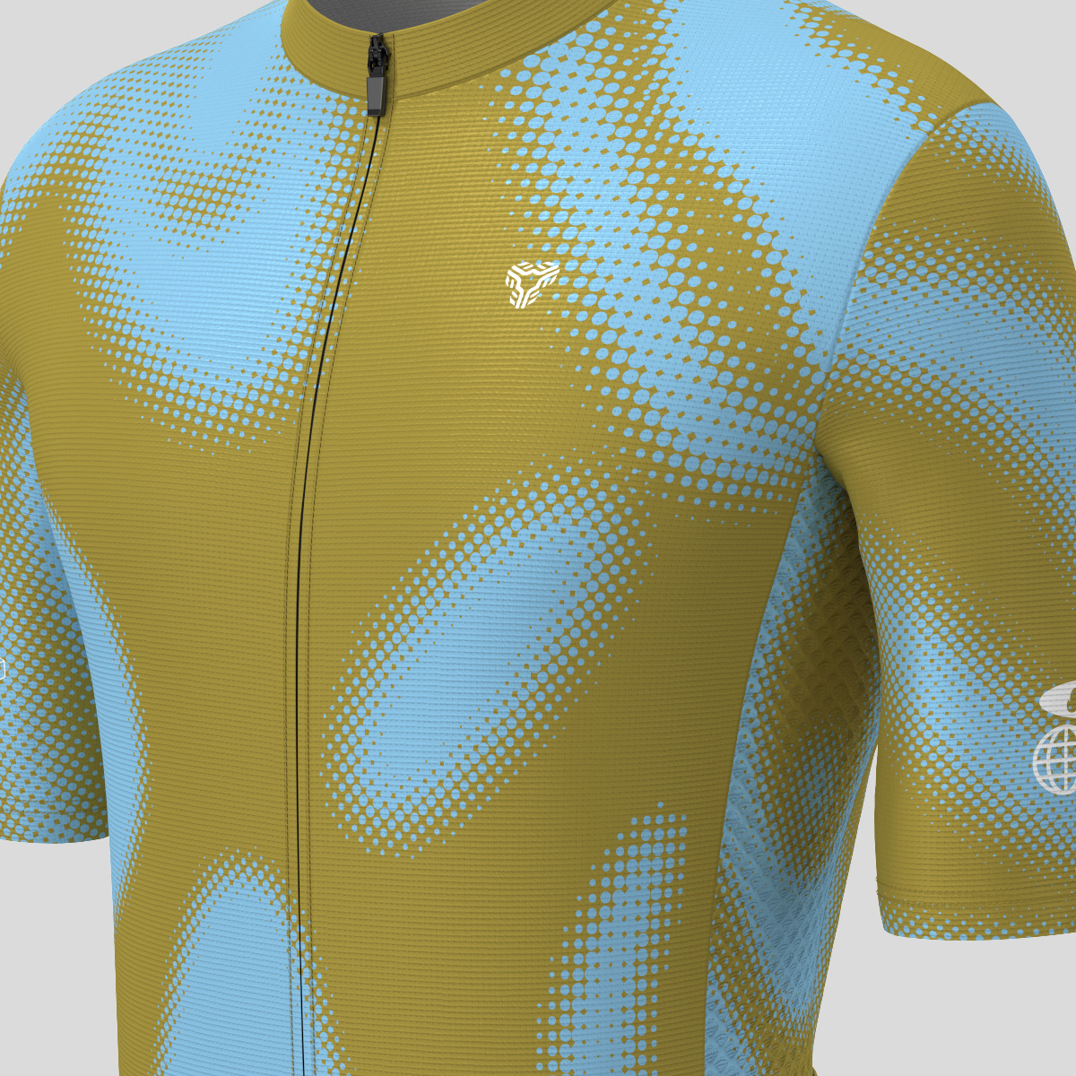 Men's Motivate Gradient dots Cycling jersey - Olive/Blue