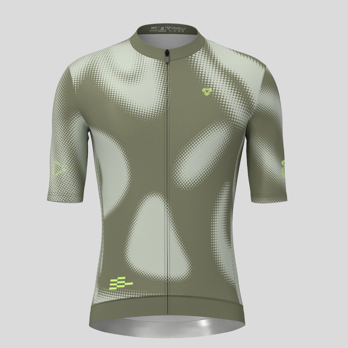 Men's Motivate Gradient dots Cycling jersey - Olive/Lime