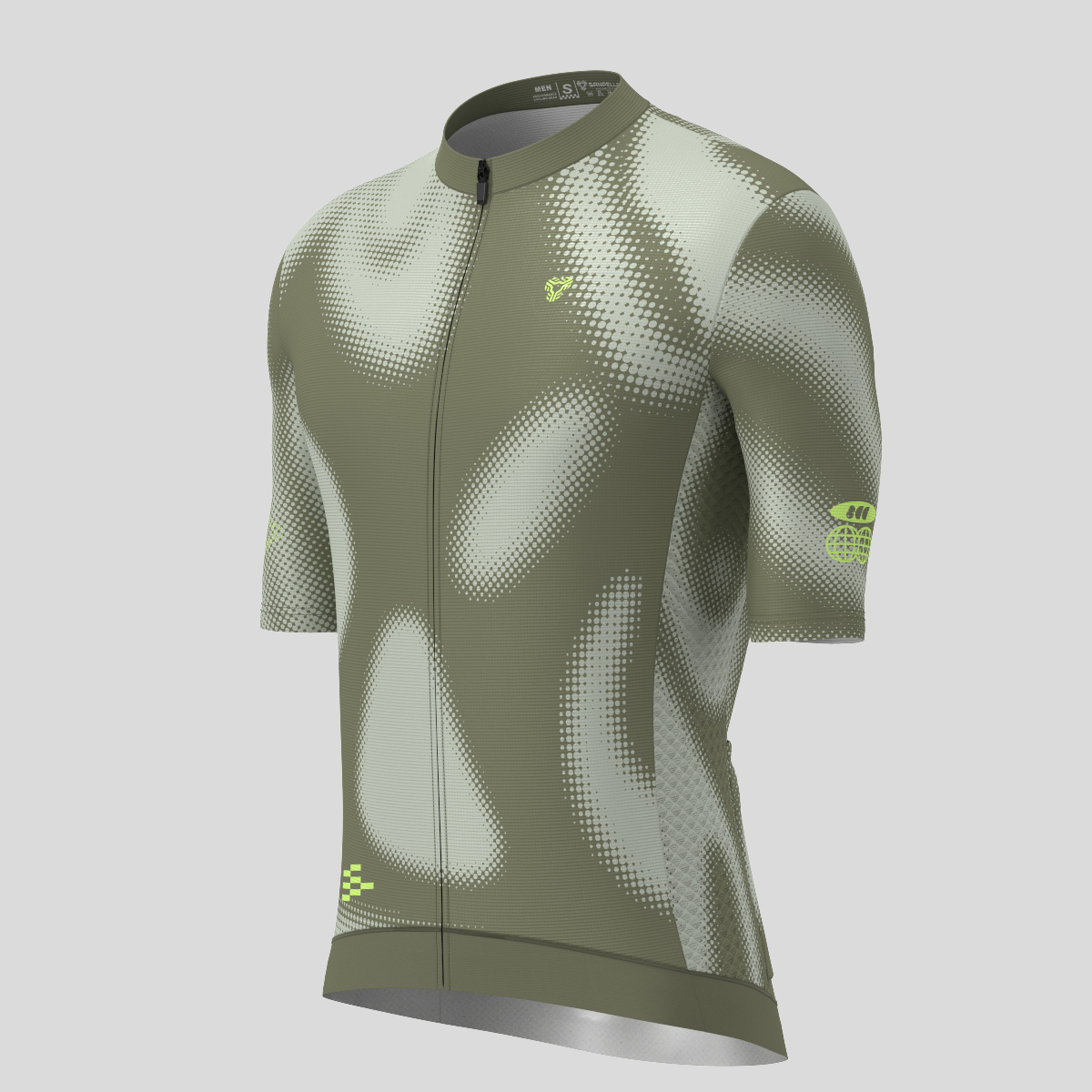 Men's Motivate Gradient dots Cycling jersey - Olive/Lime
