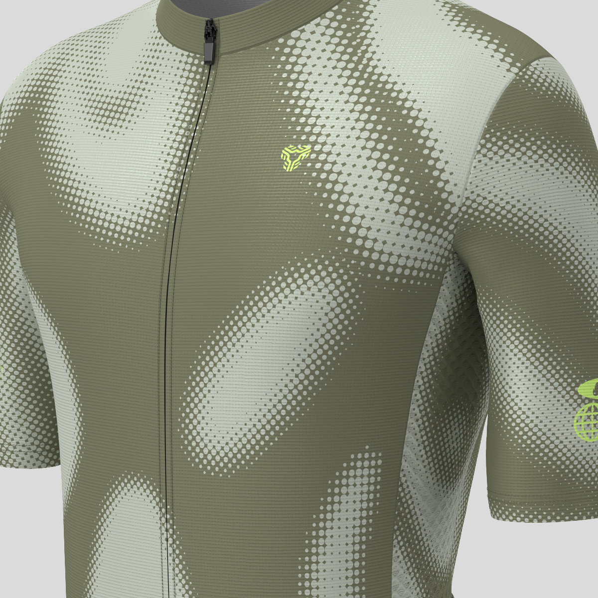 Men's Motivate Gradient dots Cycling jersey - Olive/Lime