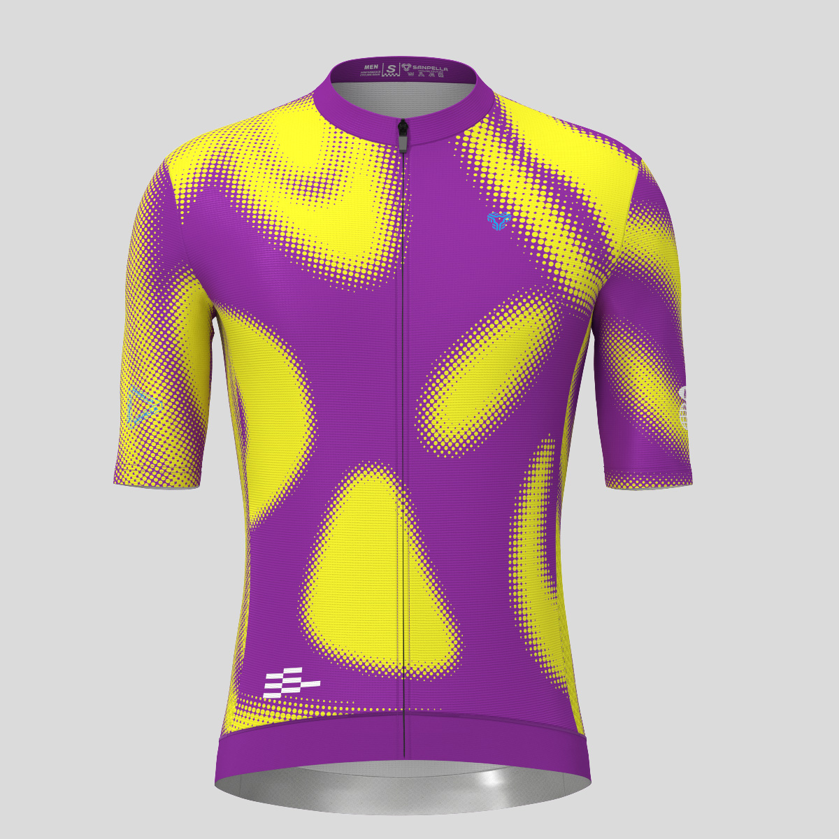 Men's Motivate Gradient dots Cycling jersey - Purple/Yellow