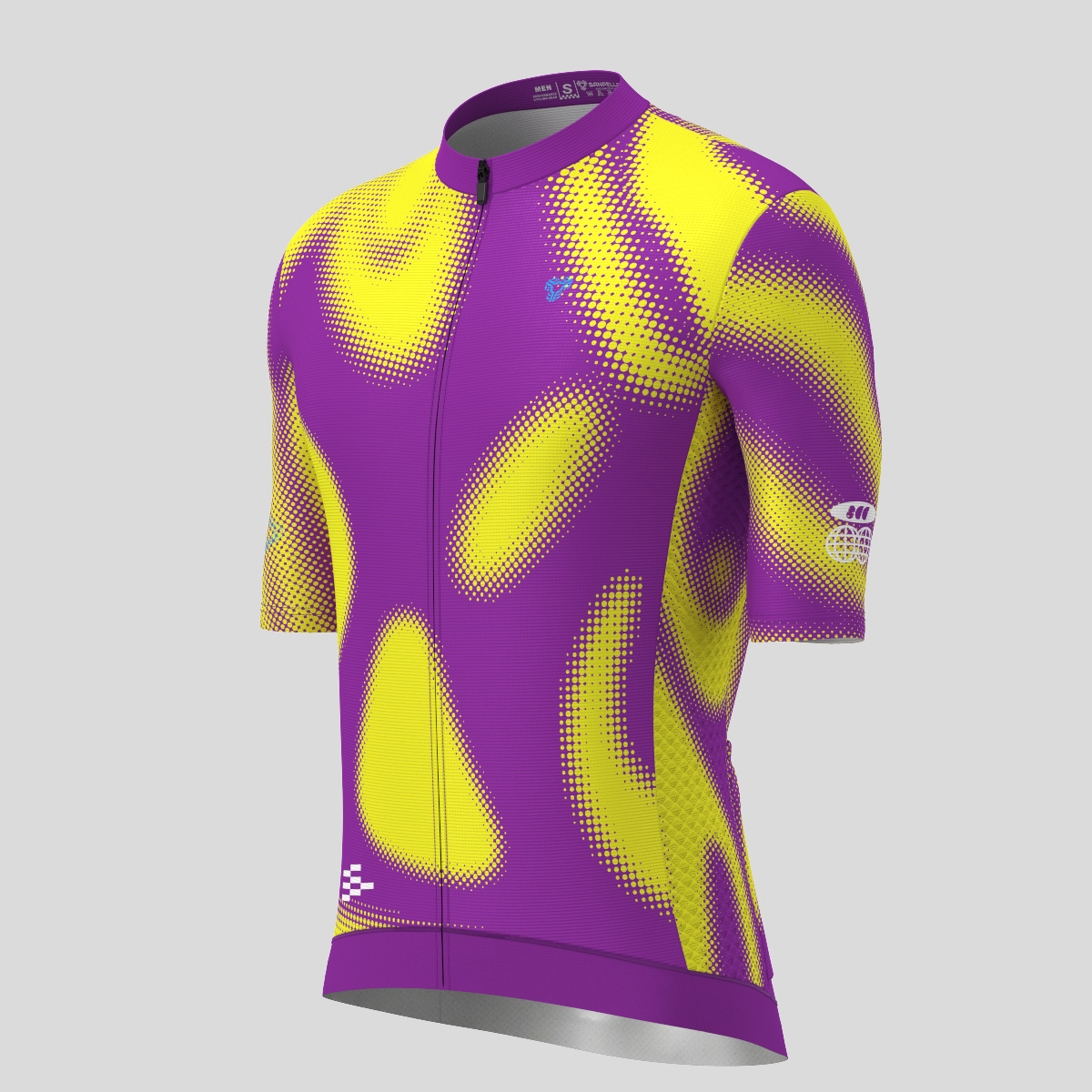 Men's Motivate Gradient dots Cycling jersey - Purple/Yellow