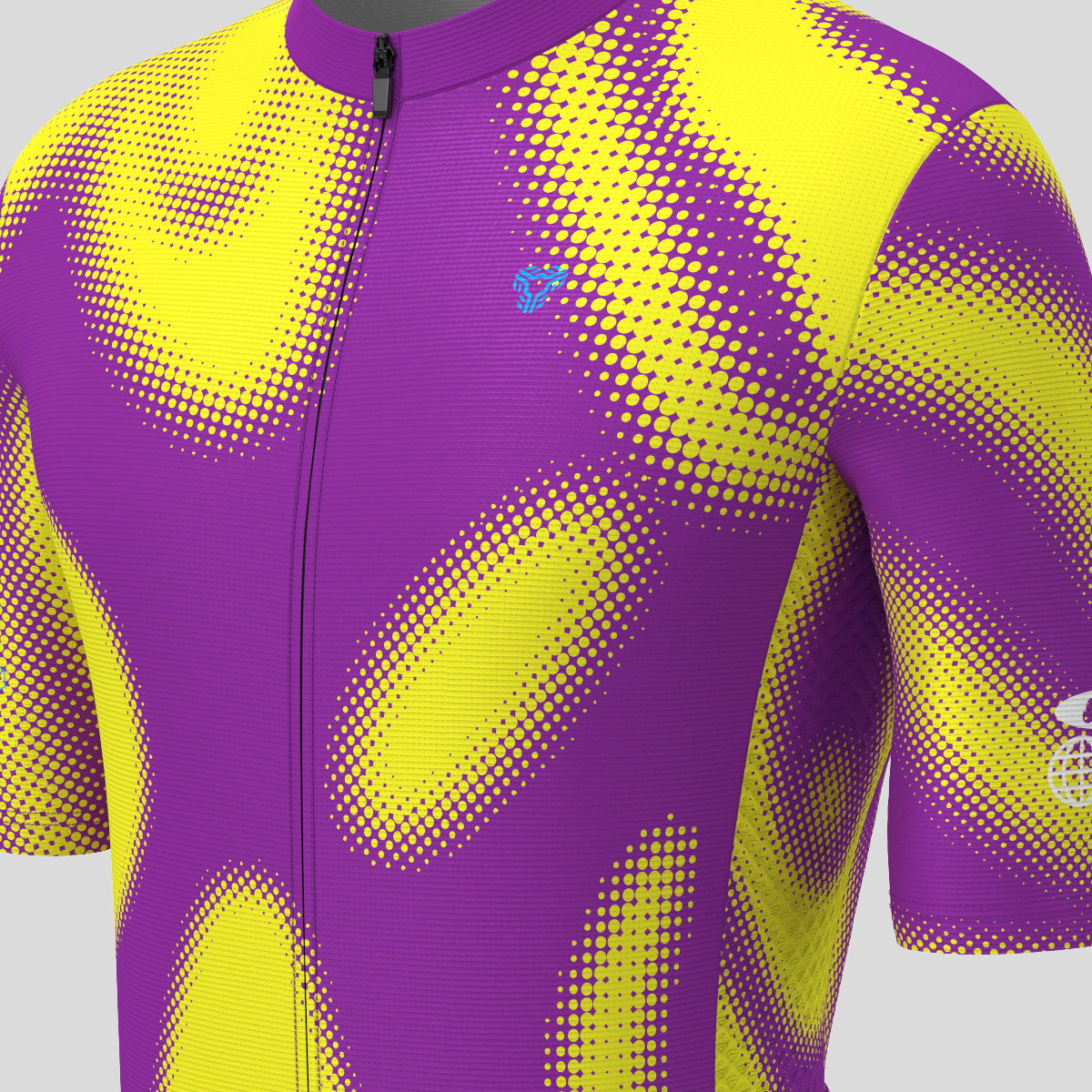 Men's Motivate Gradient dots Cycling jersey - Purple/Yellow