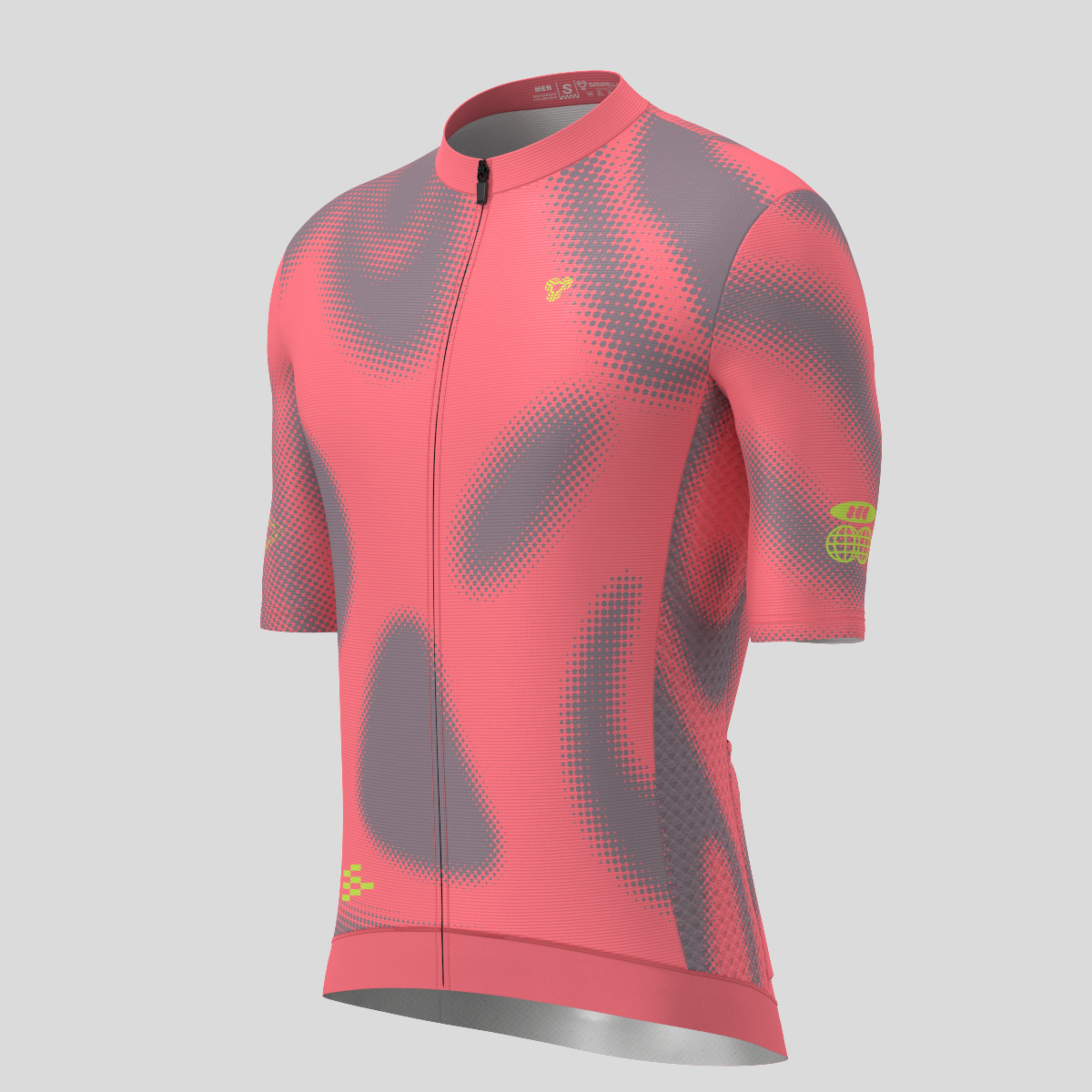 Men's Motivate Gradient dots Cycling jersey - Red/Gray