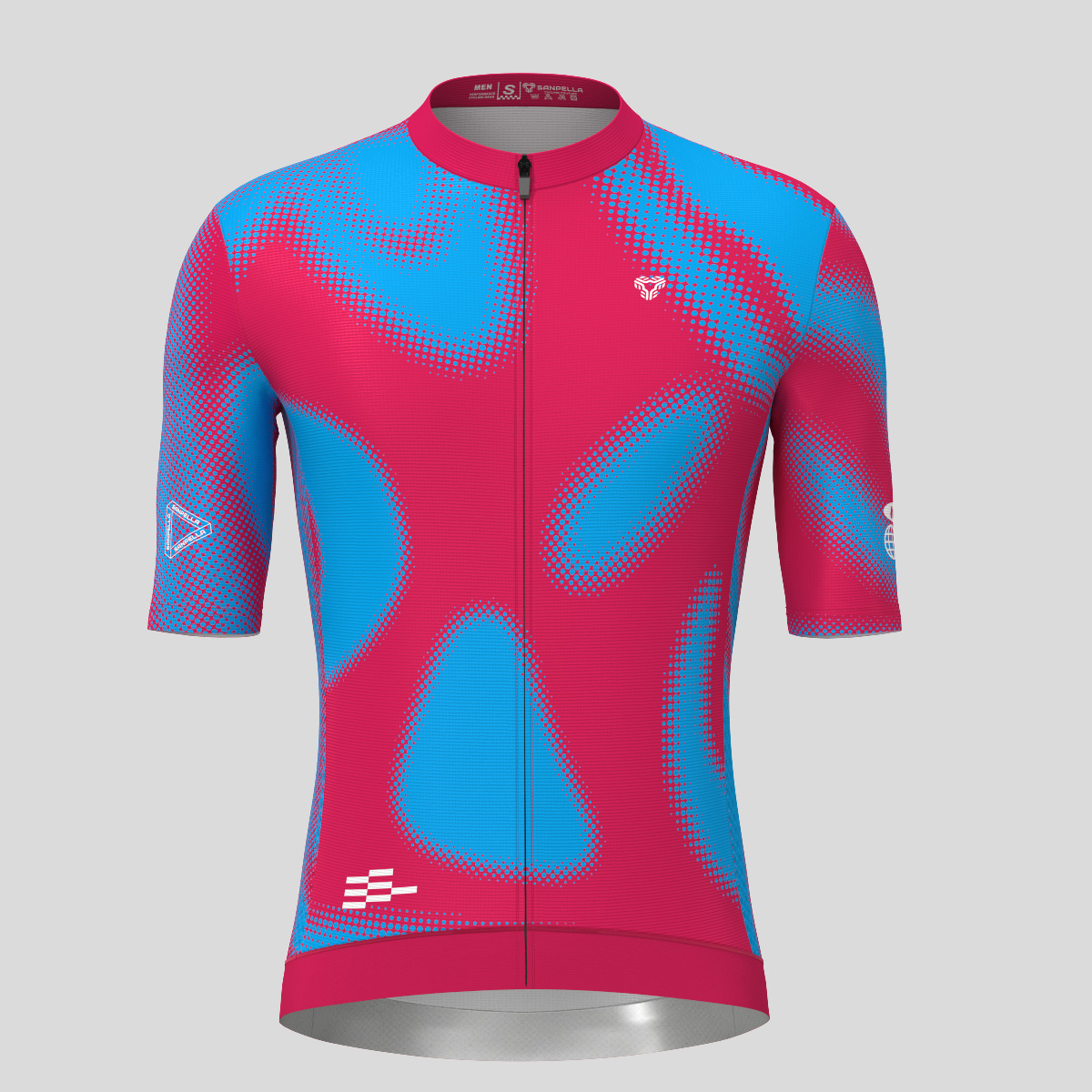 Men's Motivate Gradient dots Cycling jersey - Ruby/Blue