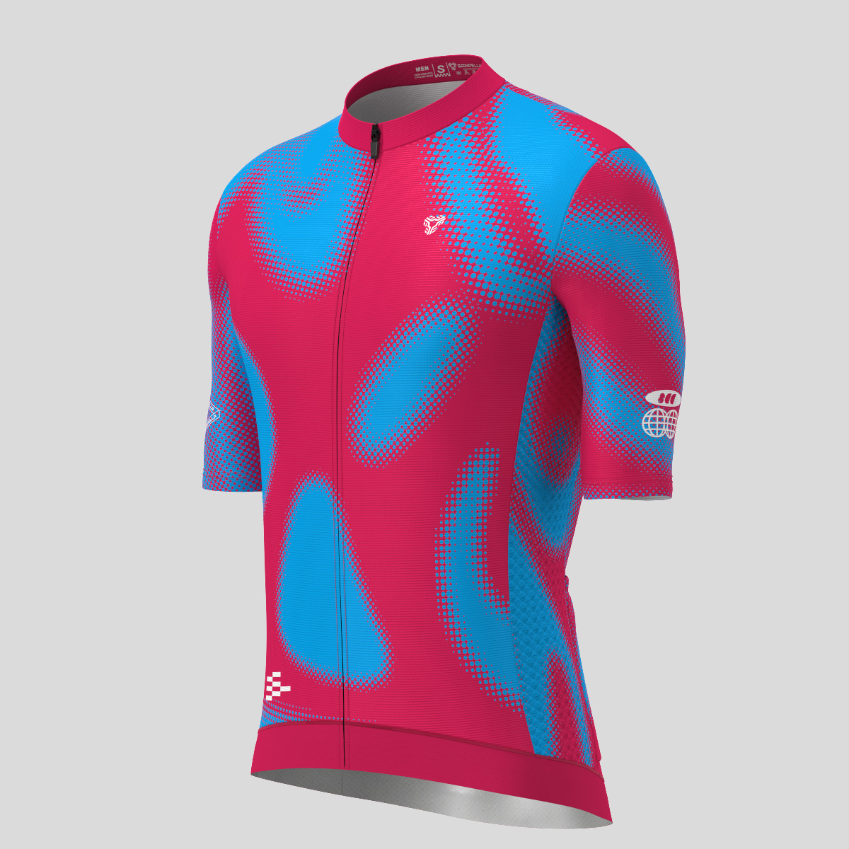 Men's Motivate Gradient dots Cycling jersey - Ruby/Blue