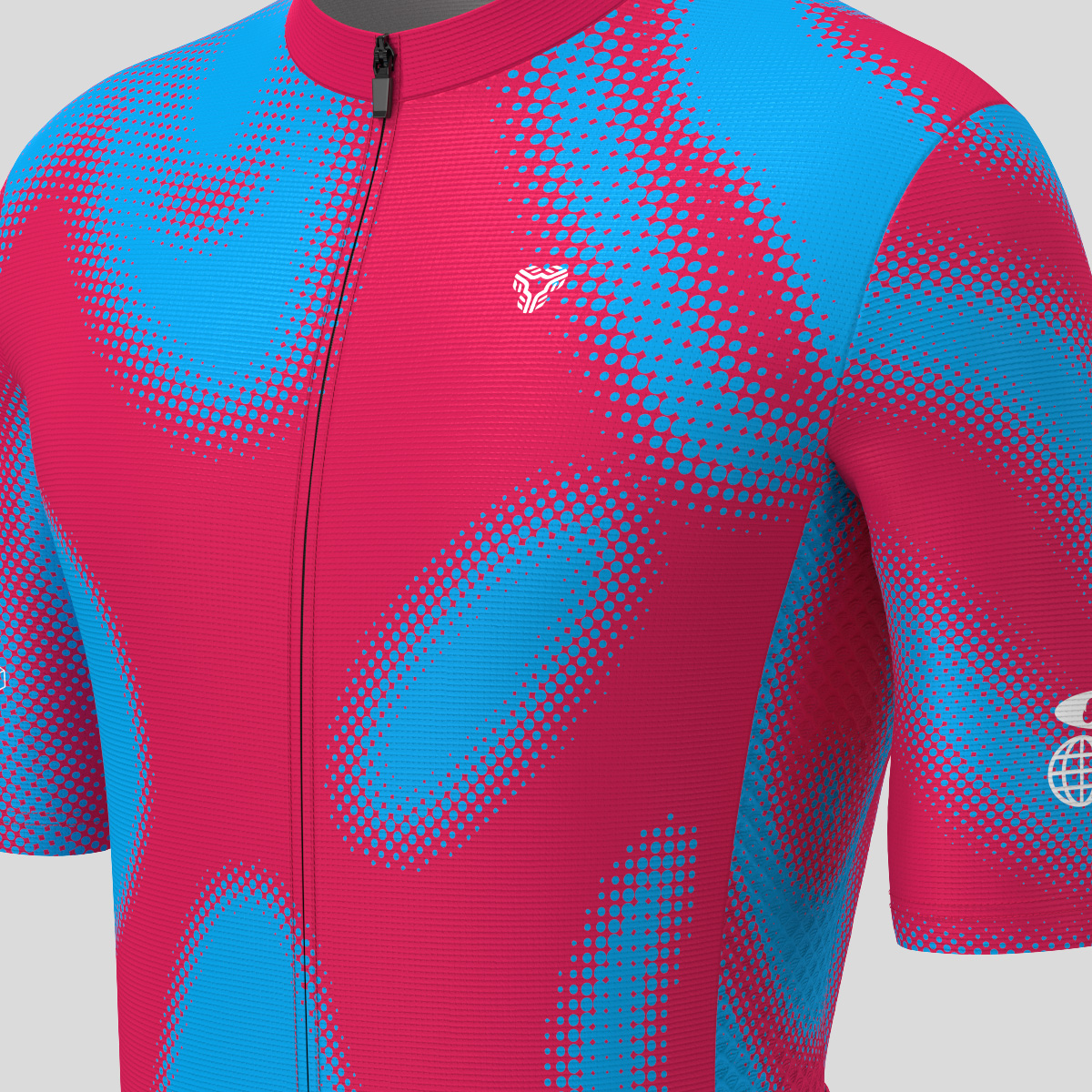 Men's Motivate Gradient dots Cycling jersey - Ruby/Blue
