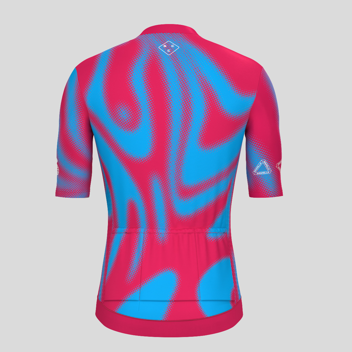 Men's Motivate Gradient dots Cycling jersey - Ruby/Blue
