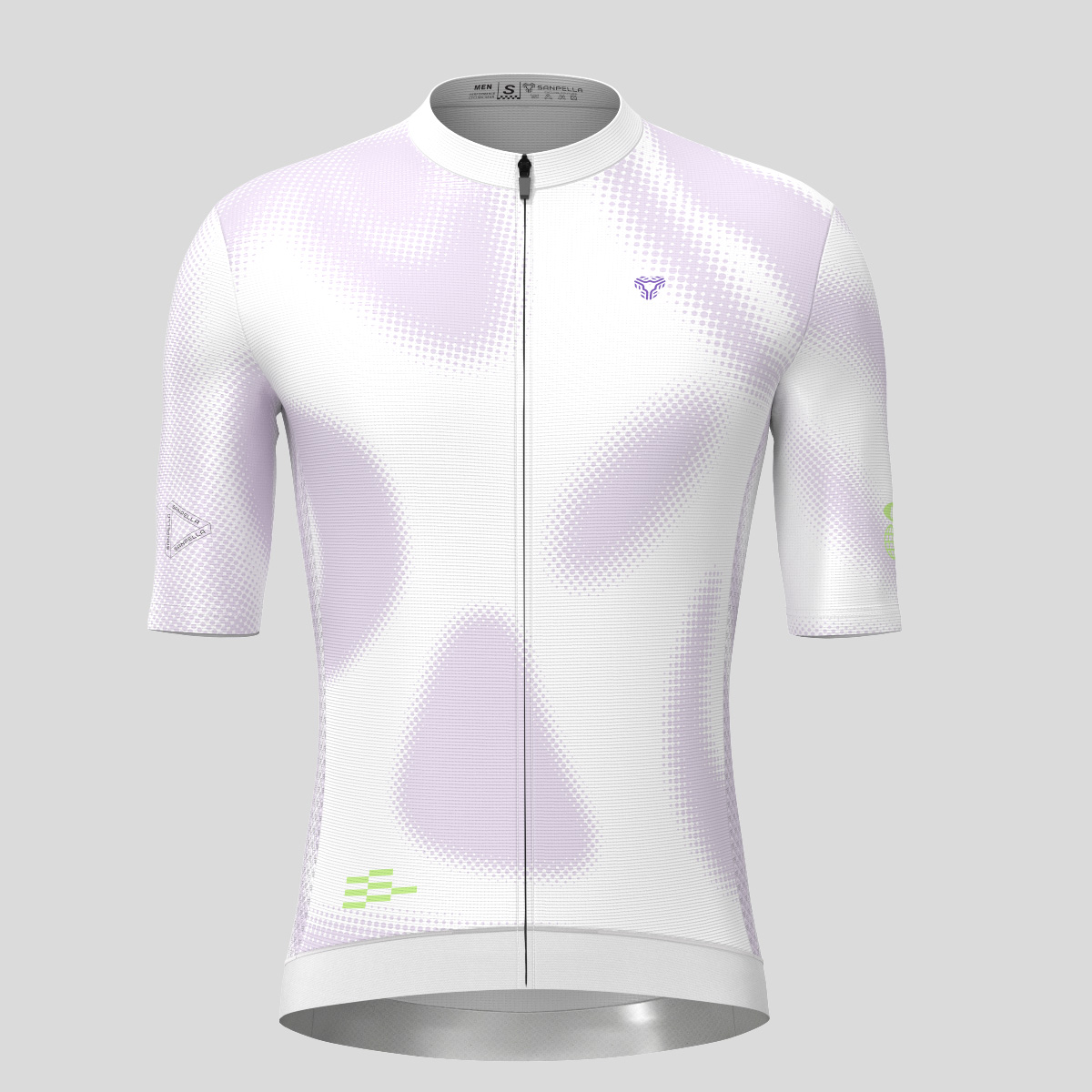 Men's Motivate Gradient dots Cycling jersey - White/Light Purple
