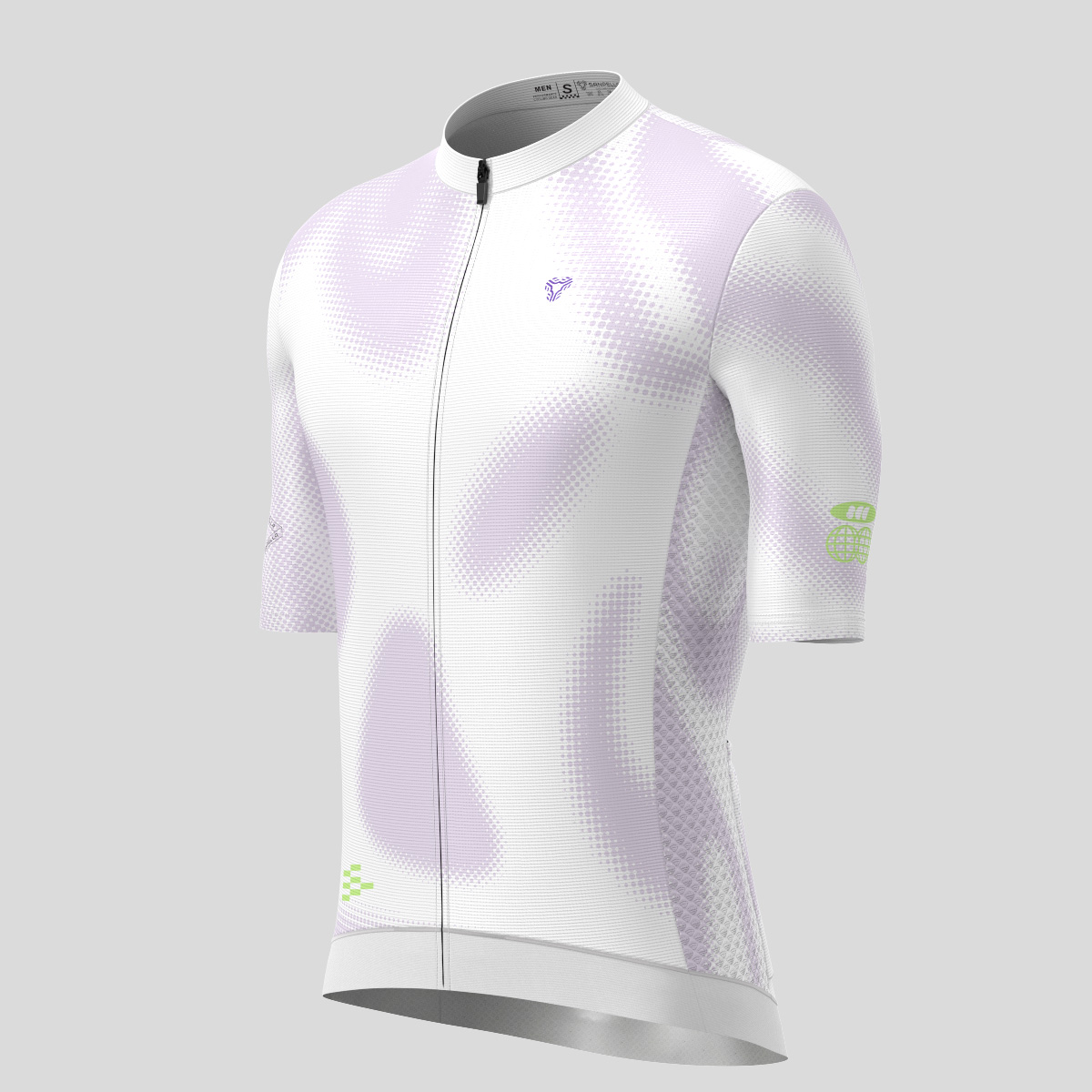 Men's Motivate Gradient dots Cycling jersey - White/Light Purple
