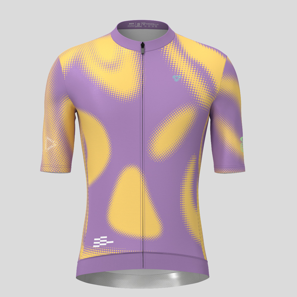 Men's Motivate Gradient dots Cycling jersey - Yellow/Purple