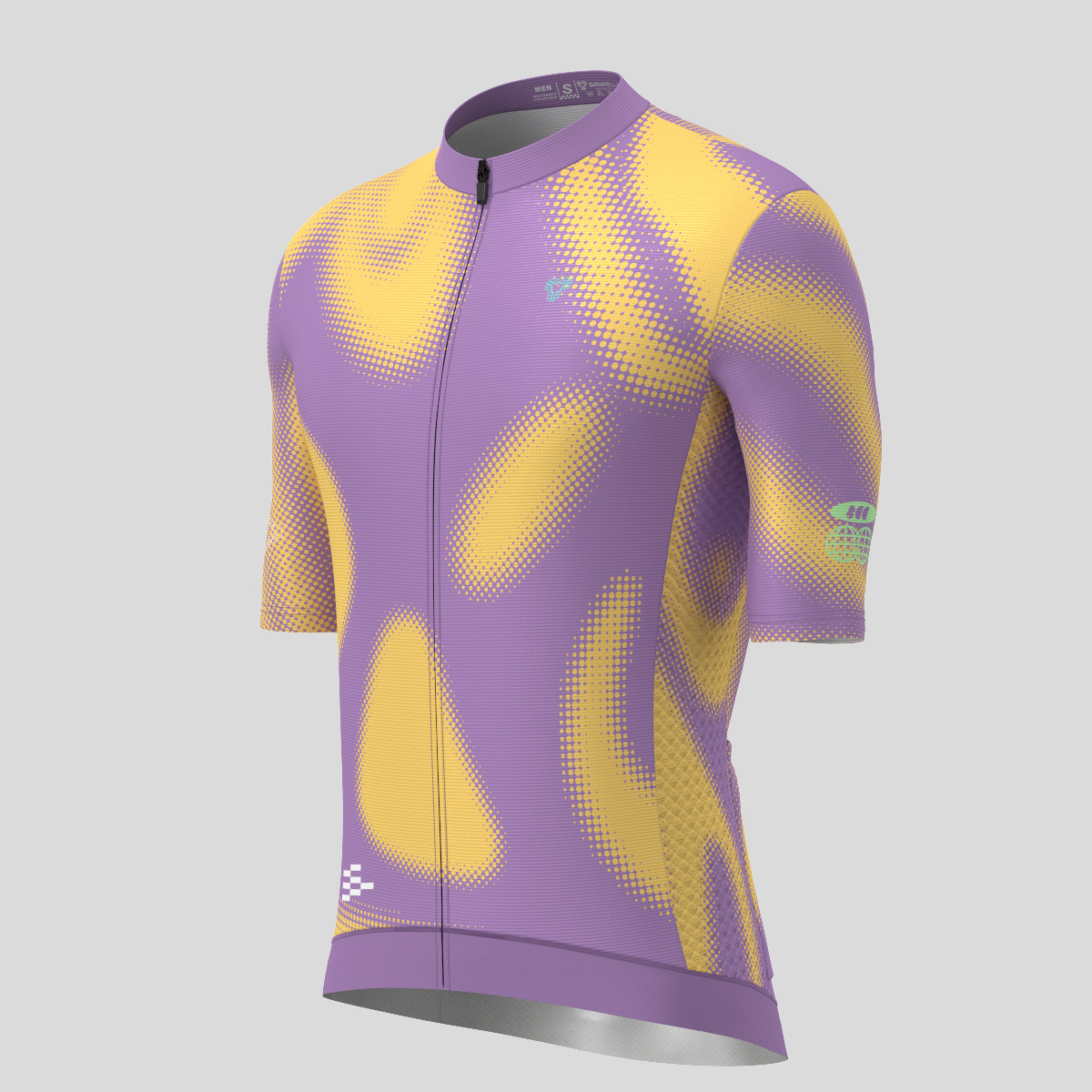 Men's Motivate Gradient dots Cycling jersey - Yellow/Purple
