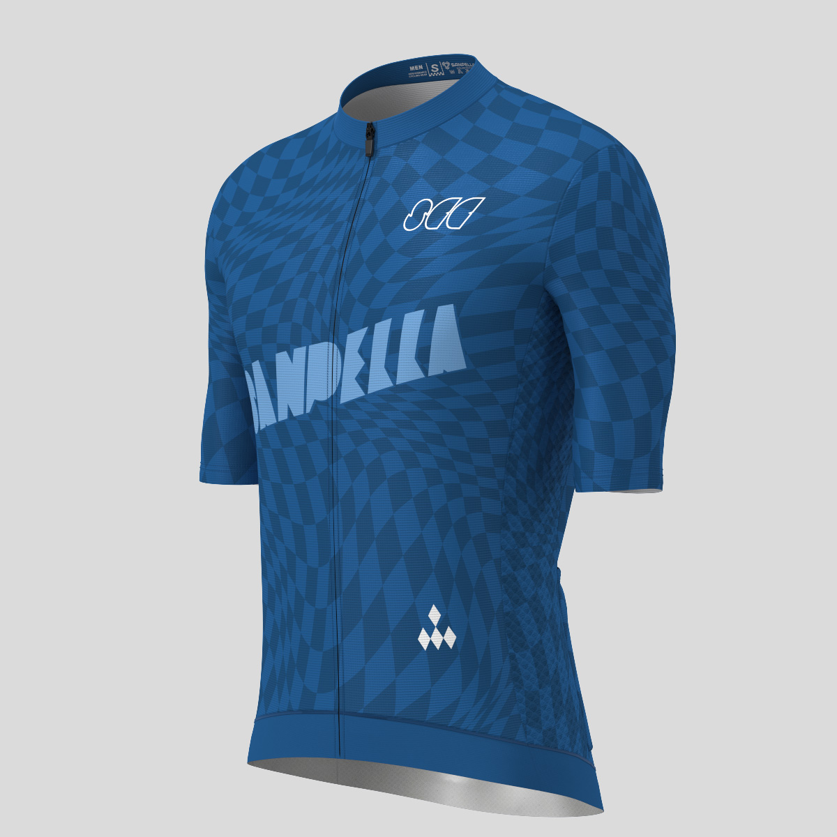 Men's Motivate Wavy checkered Cycling Jersey - Blue