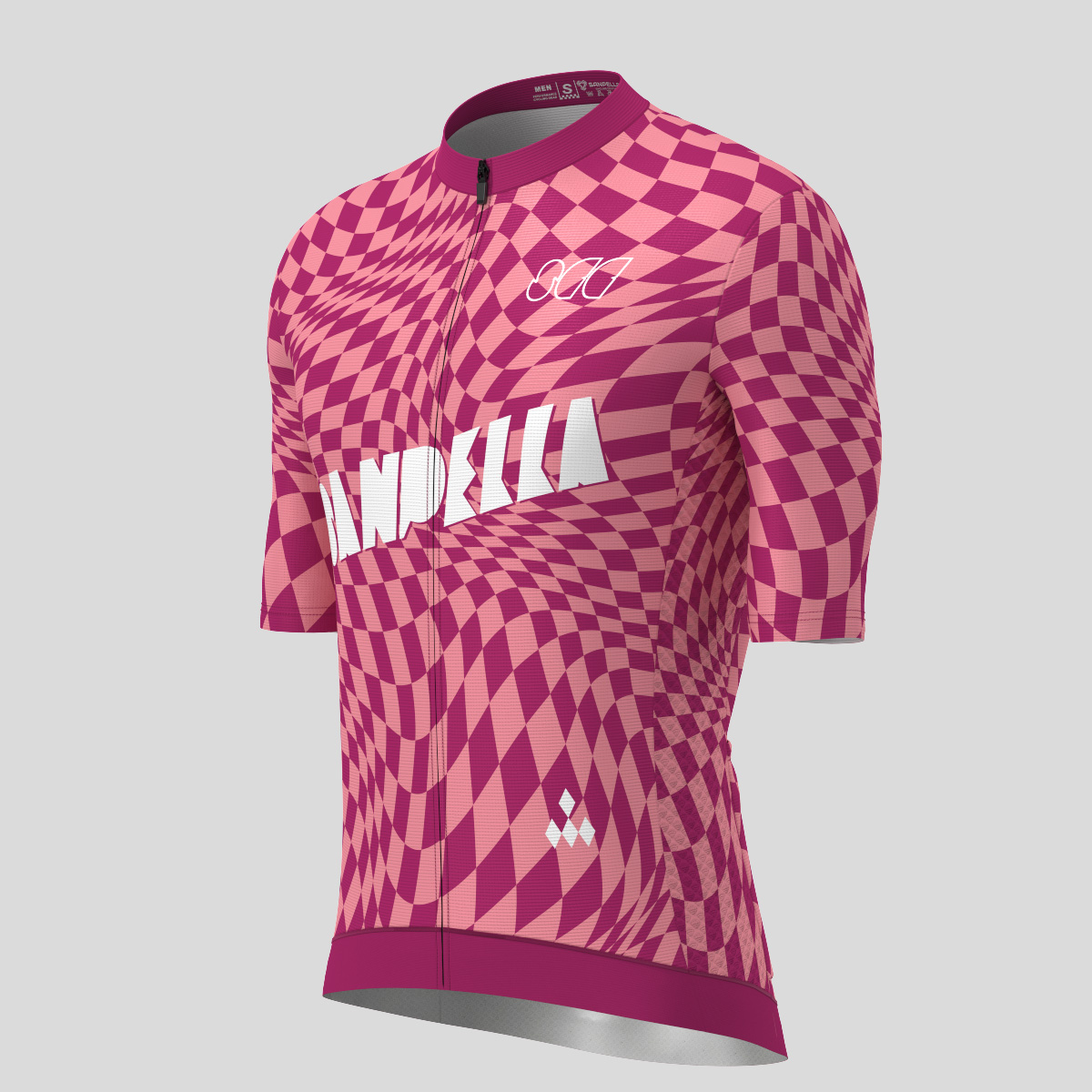 Men's Motivate Wavy checkered Cycling Jersey - Burgundy