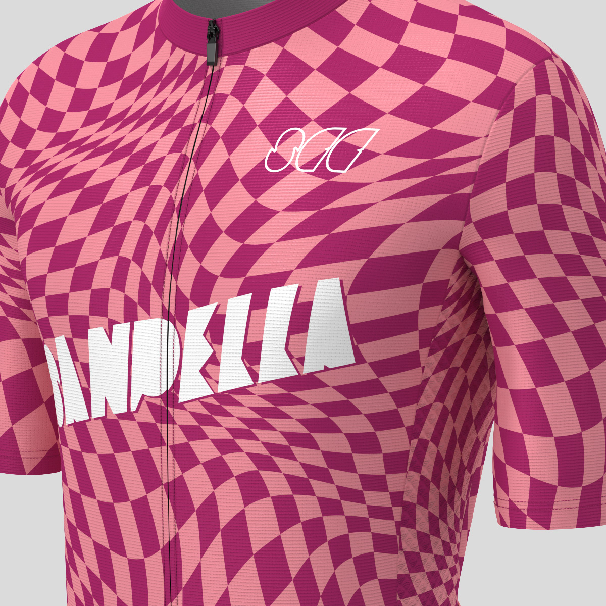 Men's Motivate Wavy checkered Cycling Jersey - Burgundy