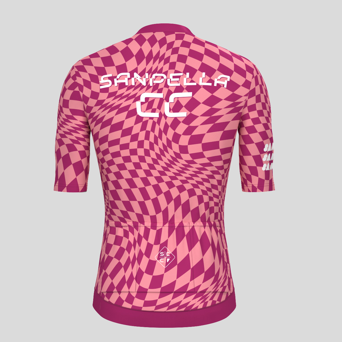 Men's Motivate Wavy checkered Cycling Jersey - Burgundy