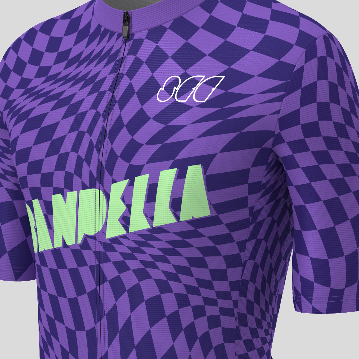 Men's Motivate Wavy checkered Cycling Jersey - Light Purple/Green