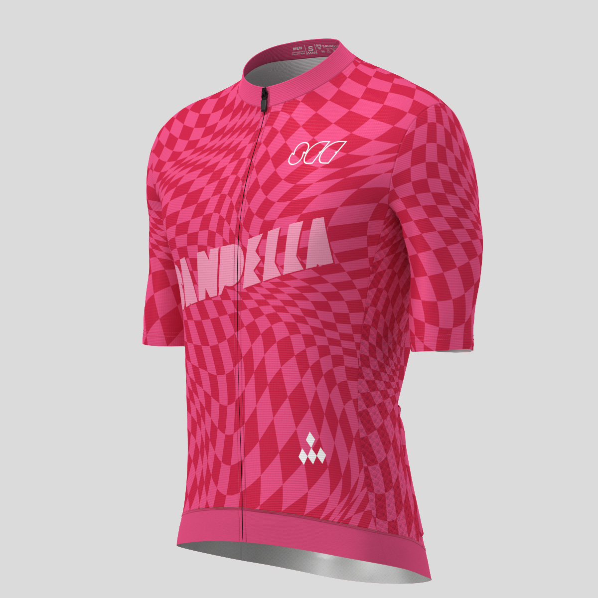 Men's Motivate Wavy checkered Cycling Jersey - Punch/Red