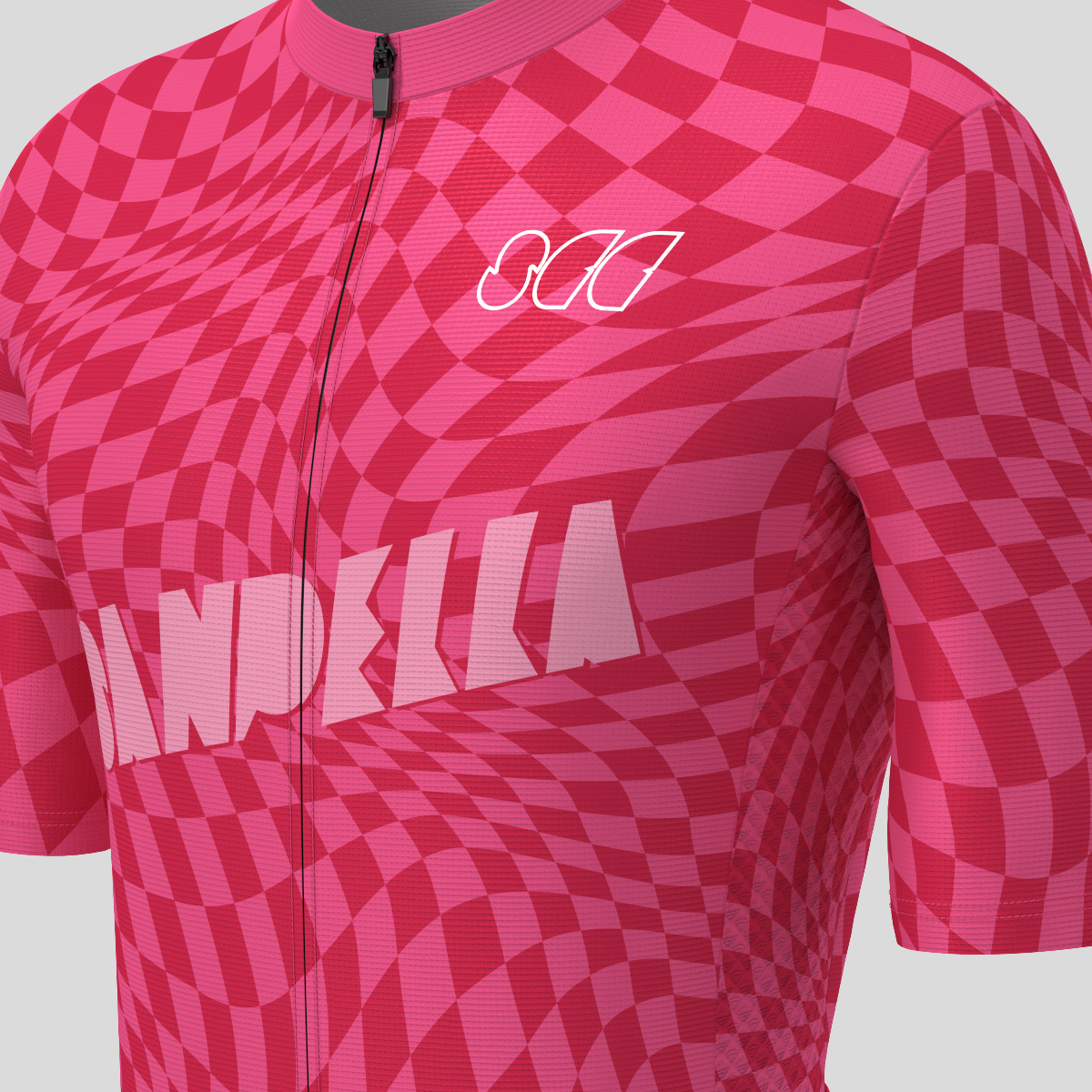 Men's Motivate Wavy checkered Cycling Jersey - Punch/Red