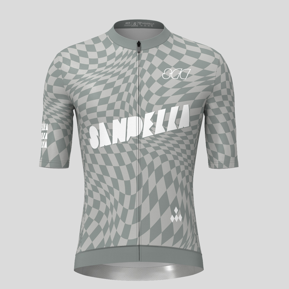 Men's Motivate Wavy checkered Cycling Jersey - Slate Gray
