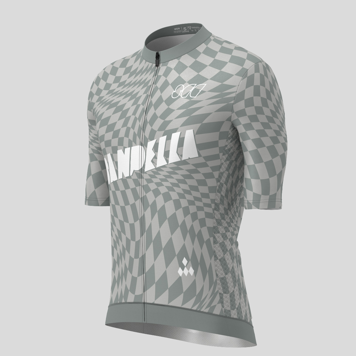 Men's Motivate Wavy checkered Cycling Jersey - Slate Gray