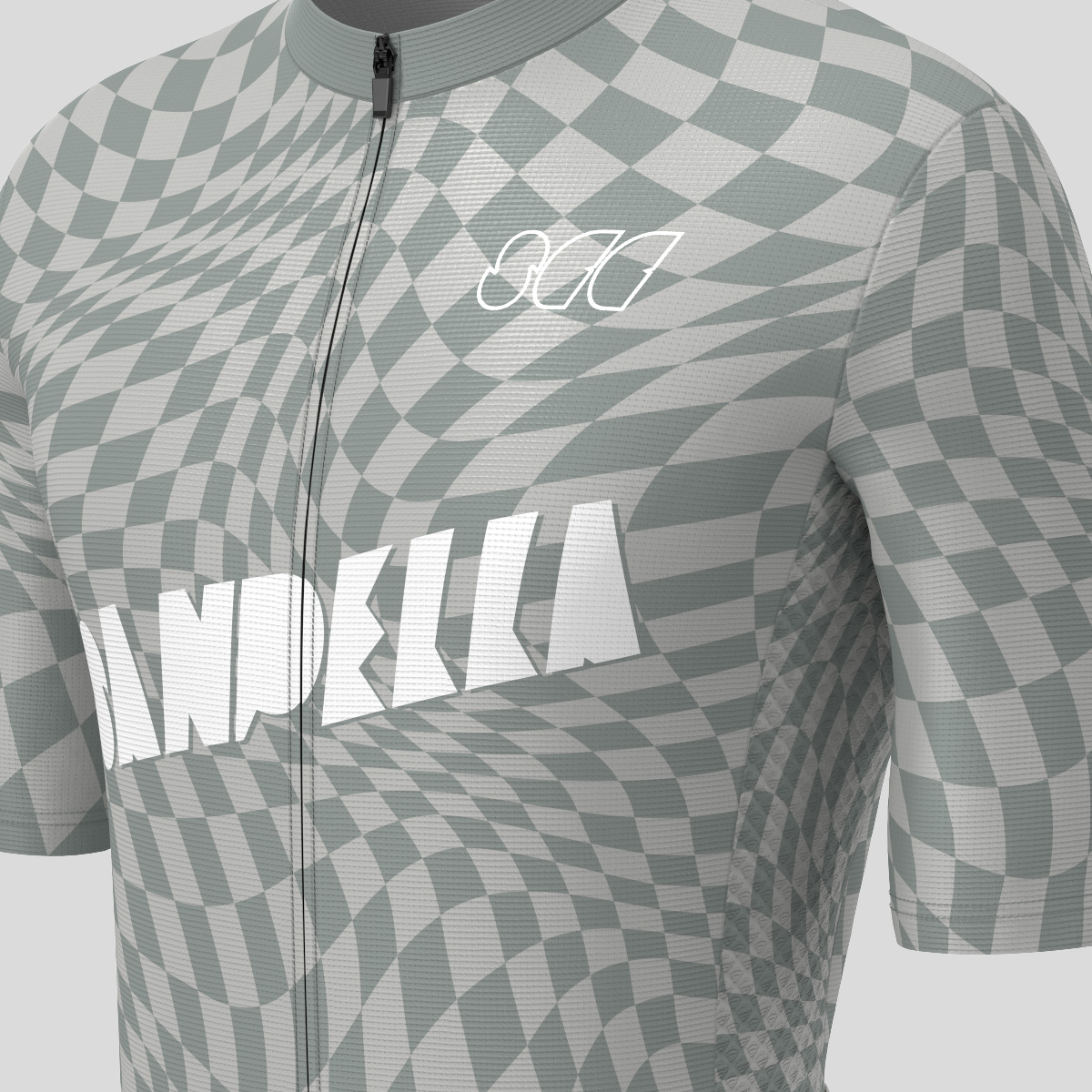 Men's Motivate Wavy checkered Cycling Jersey - Slate Gray