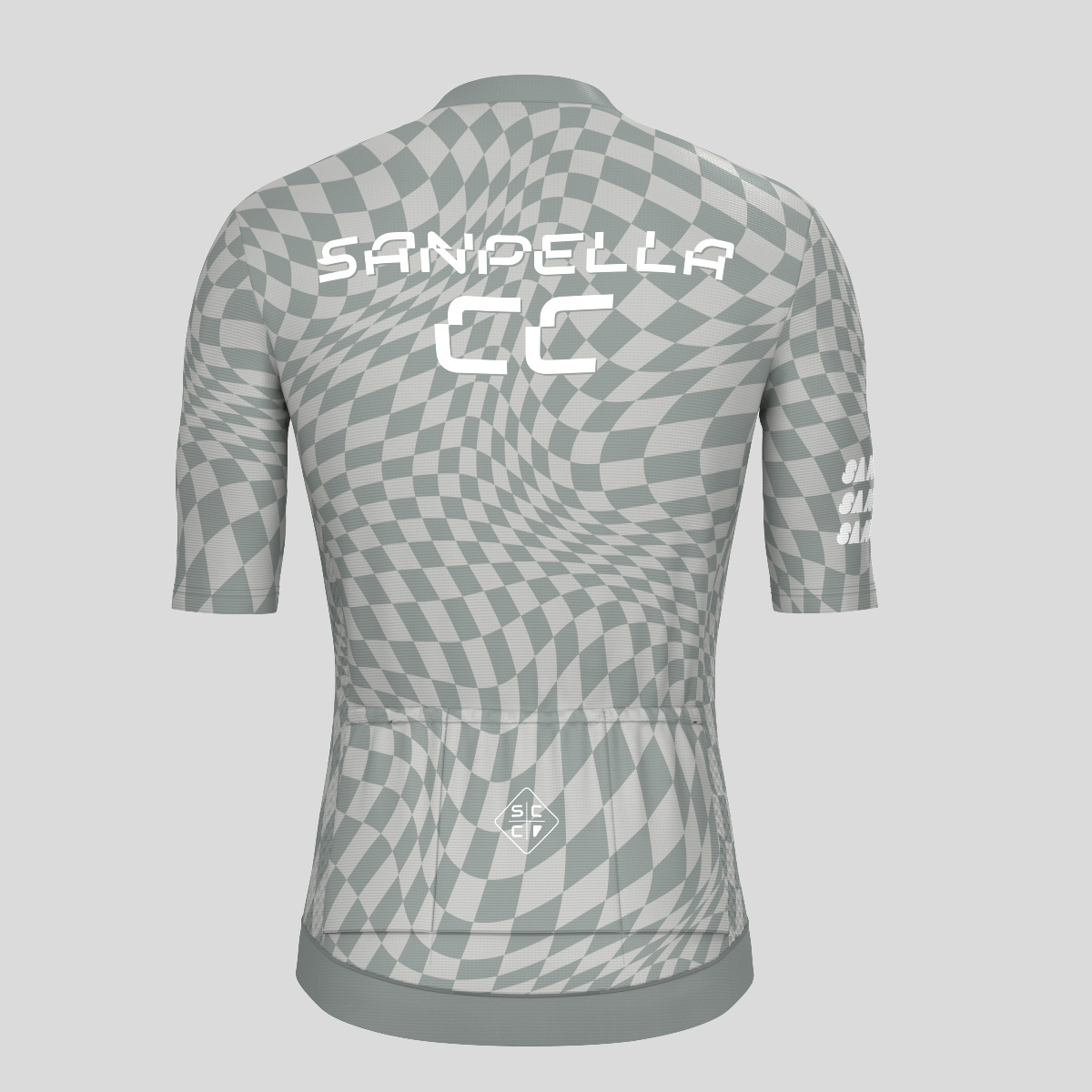 Men's Motivate Wavy checkered Cycling Jersey - Slate Gray