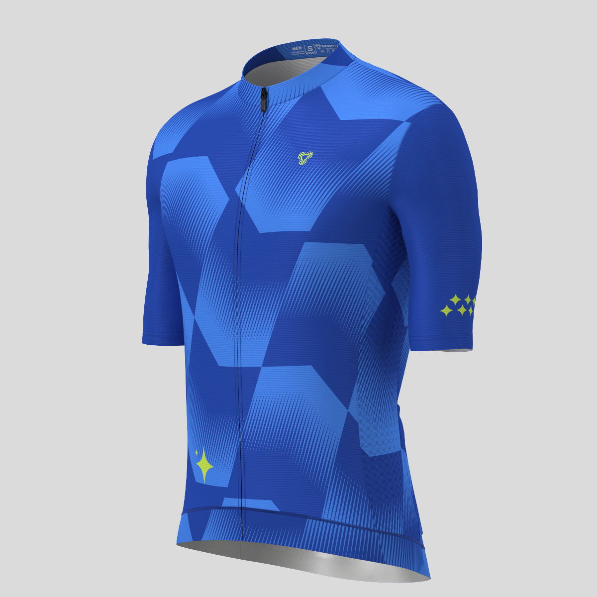 Men's Polygon Flow Cycling Jersey - Azure Blue