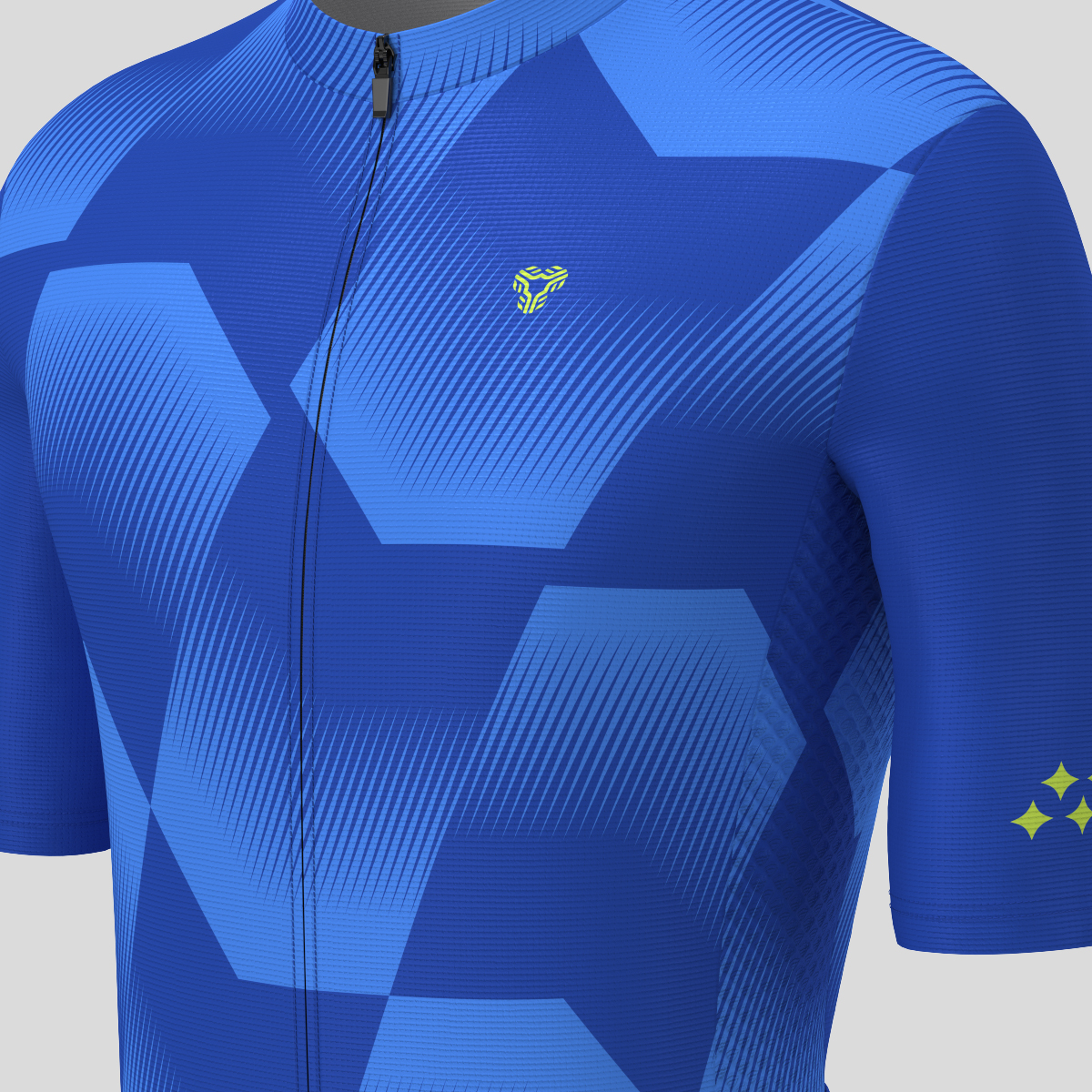 Men's Polygon Flow Cycling Jersey - Azure Blue