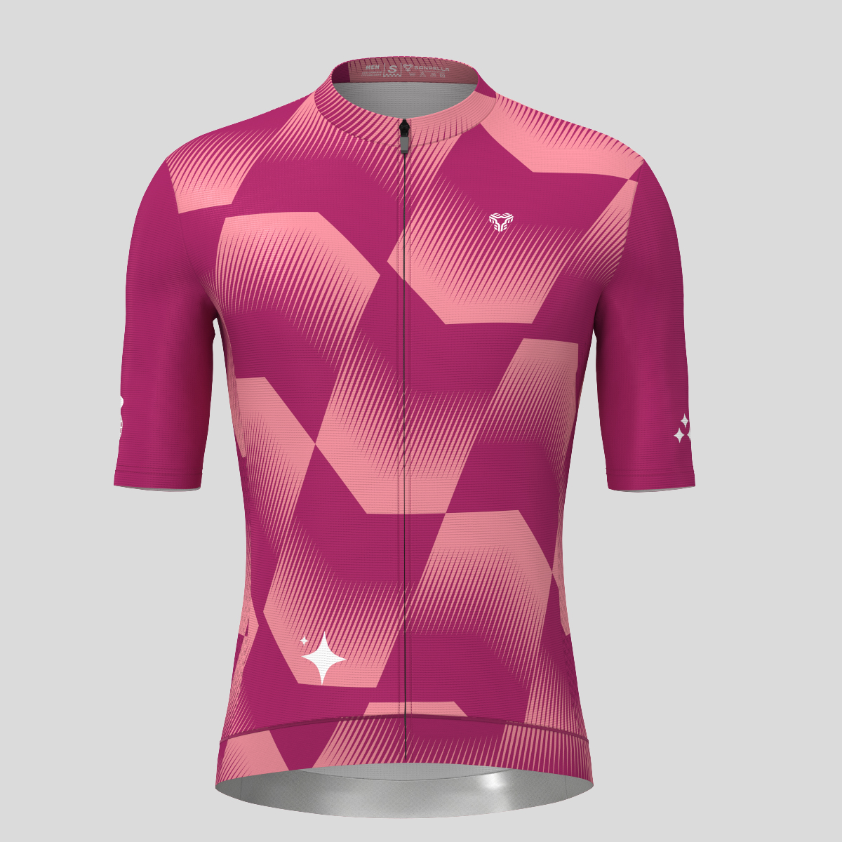 Men's Polygon Flow Cycling Jersey - Burgundy