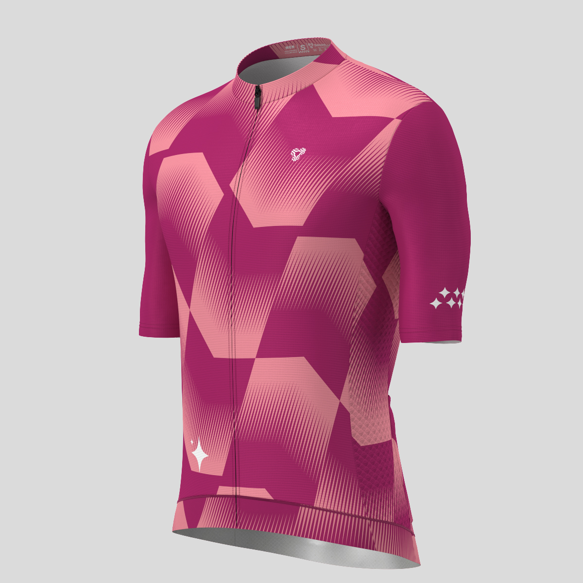 Men's Polygon Flow Cycling Jersey - Burgundy
