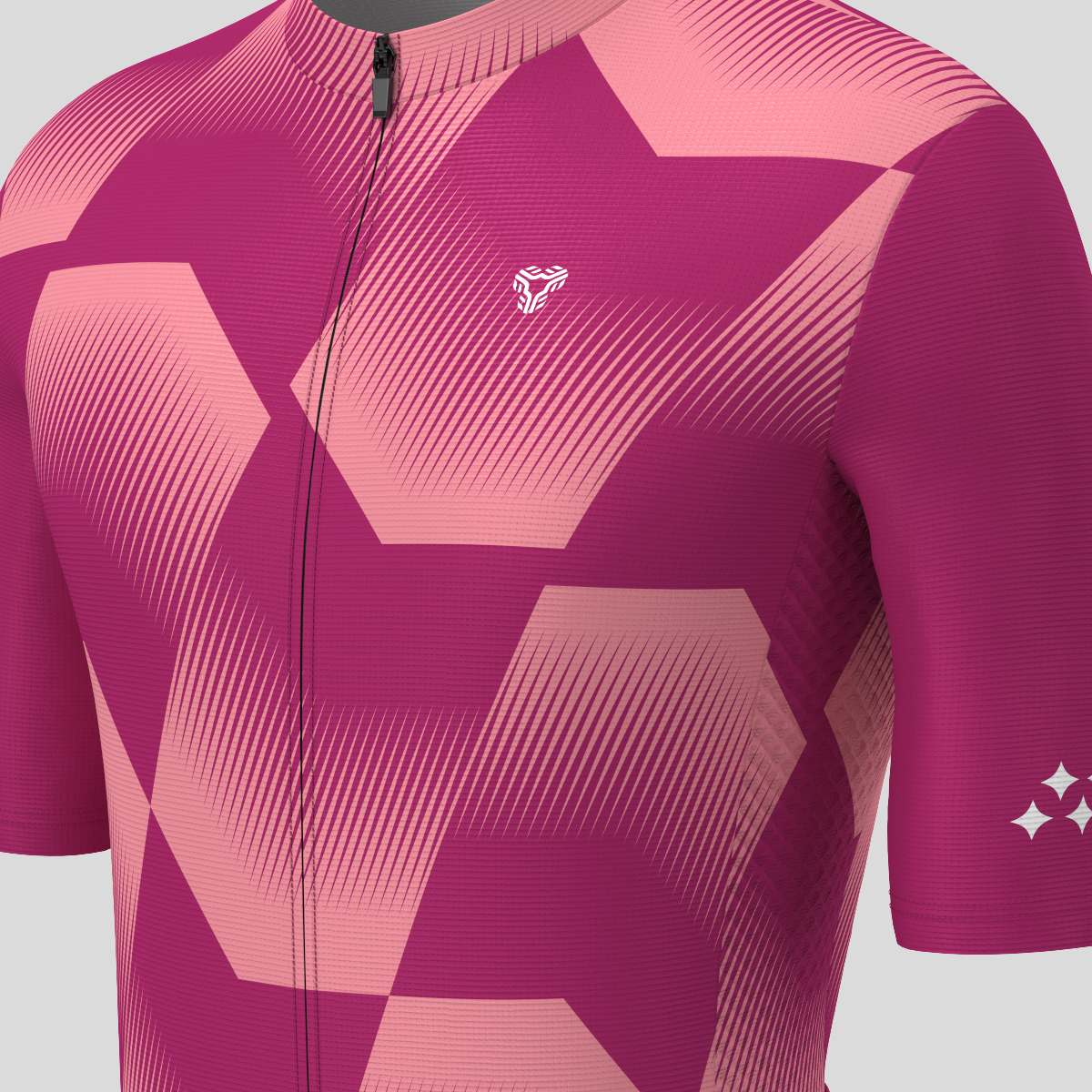 Men's Polygon Flow Cycling Jersey - Burgundy
