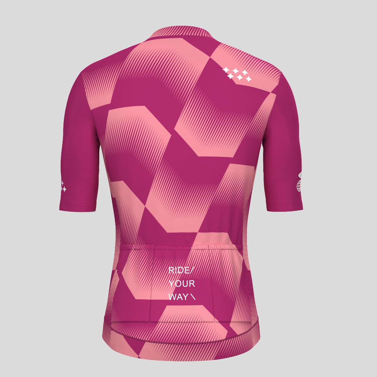 Men's Polygon Flow Cycling Jersey - Burgundy