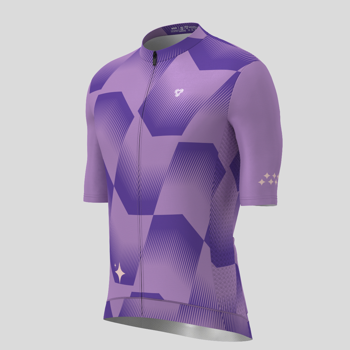 Men's Polygon Flow Cycling Jersey - Charm/Purple 