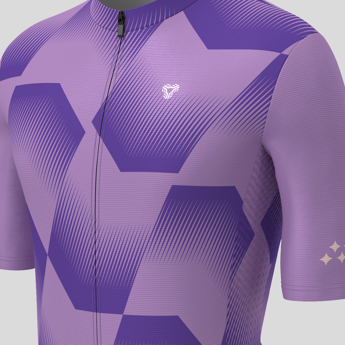 Men's Polygon Flow Cycling Jersey - Charm/Purple 