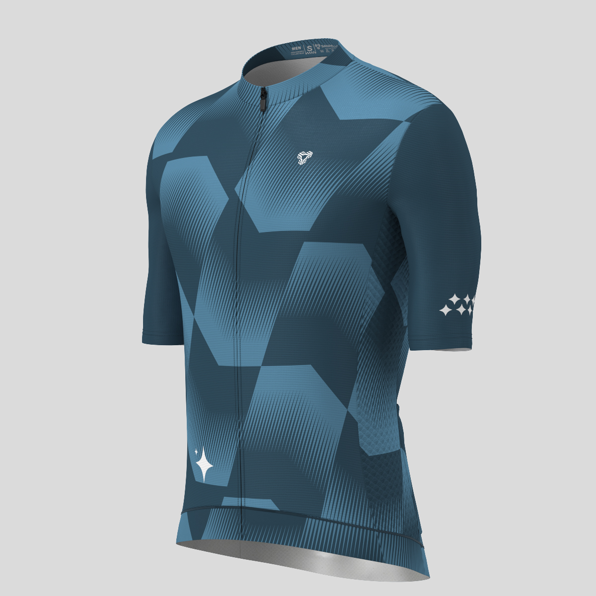 Men's Polygon Flow Cycling Jersey - Gray Blue
