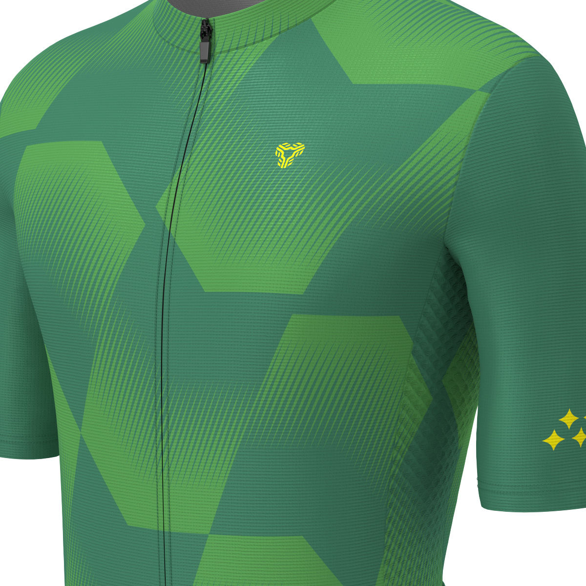Men's Polygon Flow Cycling Jersey - Green