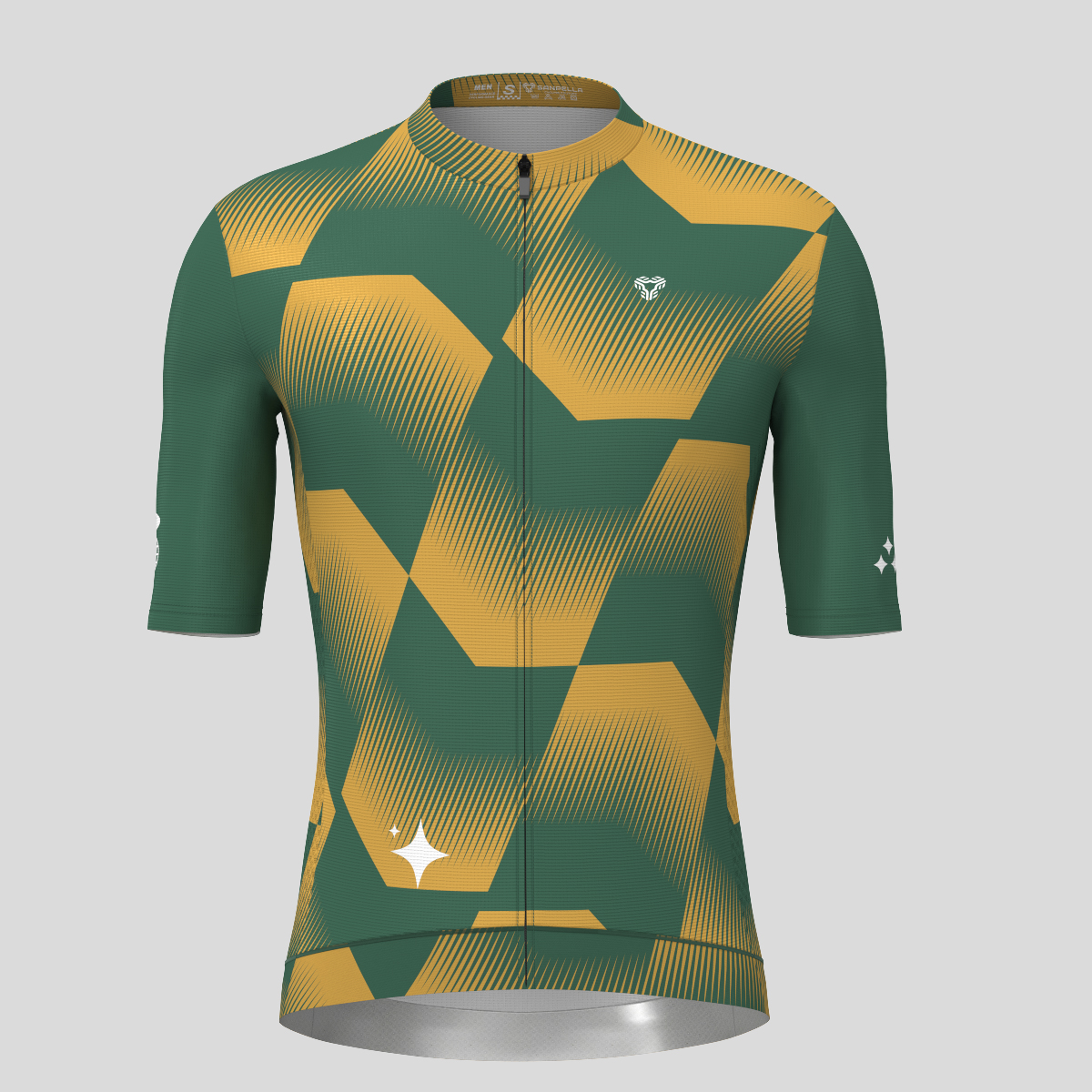 Men's Polygon Flow Cycling Jersey - Green/Khaki